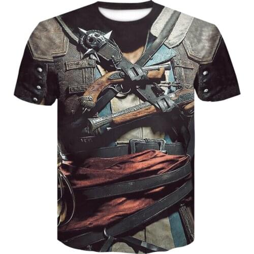 2020 Skeleton head short sleeved shirt T shirt male 3 D T-shirt for male punishing body builder long sleeved T-shirt