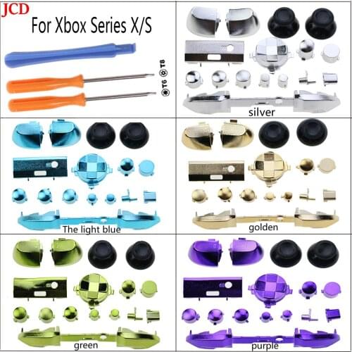 JCD 1 Set Bumpers Triggers Replacement D-Pad LB RB LT RT Electroplating Buttons Kit For Xbox Series X/S Controller & Tool