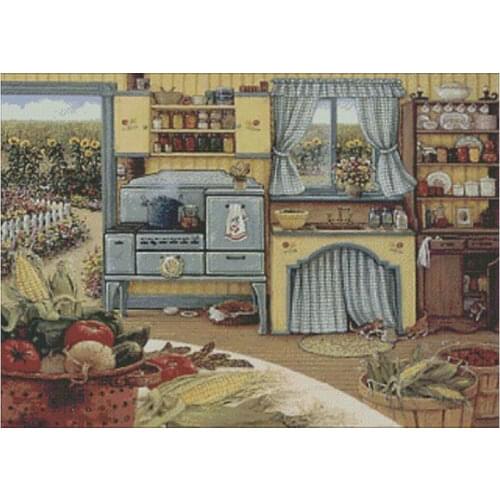 Country kitchen patterns Counted Cross Stitch 11CT 14CT 18CT 28CT DIY Chinese Cross Stitch Kits Embroidery Needlework Sets