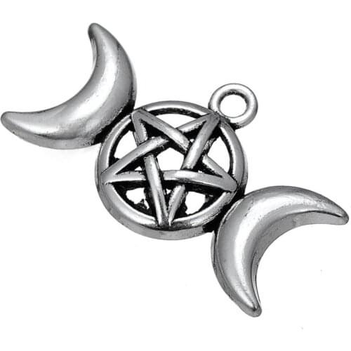 Triple Moon Goddess Pendant Charms