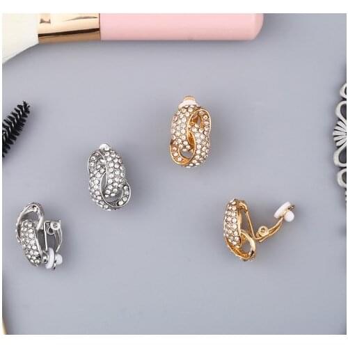 Multicolor Brass micro pave cz zircon cubic zirconia Ear clip cuff Earrings no piercing copper gold plated crystal eh3