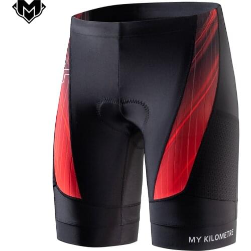 MK Triathlon Shorts Mens 9-inch With Adjustable Drawstring | Easily Adjust Leg Pockets | Long Distance Triathlon Shorts(Red