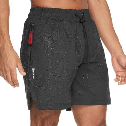 Mens Waterproof Fitness Shorts Gym Running Shorts Quick Dry Sweatpants Summer Swim Beach Sport Bodybuilding Workout Short Pants