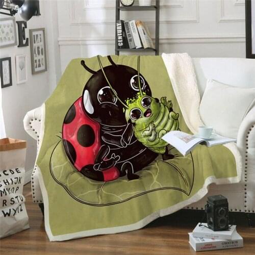 New green wool blanket cartoon throw Sherpa blanket adult popular animal Quilt Blanket