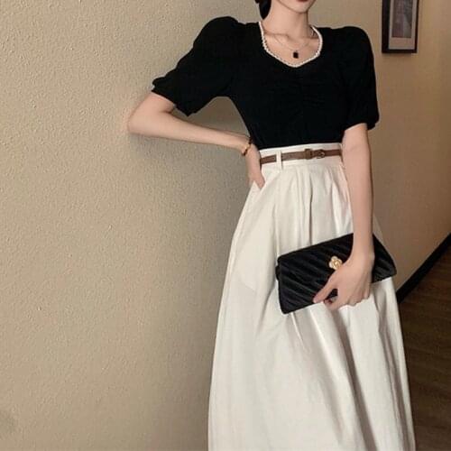 Solid Elegant Long Skirt Women High Waist Vintage Victorian Medieval Skirt Female Causal Sashes Korean Party Y2k Skirt 2021 New