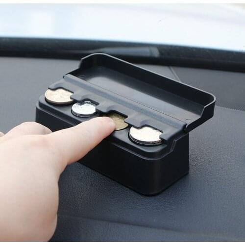 Money Bank Car coins storage box Organizer Plastic Pocket Storage Box Holder Container Automobiles Coins Organizer Accessory