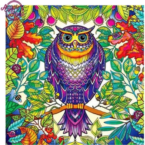 Full,Diamond Embroidery,owl,5D diy Diamond Painting autumn owl,3d,Cross Stitch,Diamond Mosaic,mazayka,Needlework,home decoration