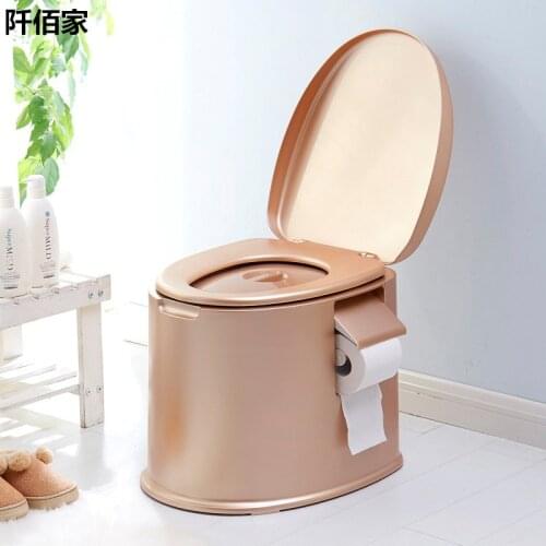 Hiqh Quality Coffee PP Non-slip Portable Mobile Toilet Potty For Old Pregnant Patients Toilet Seat Thicken Travel Urine Barrel