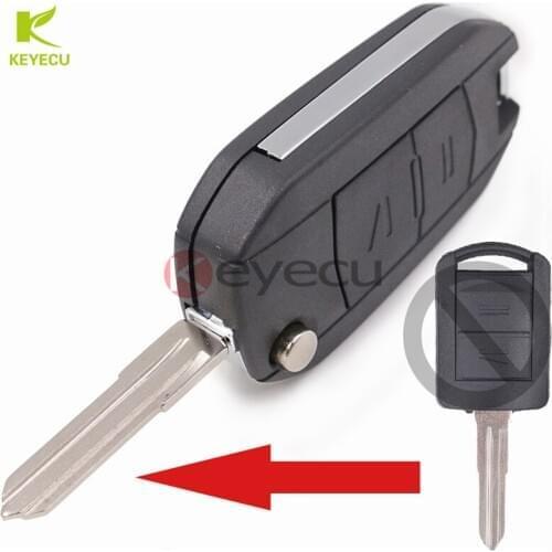 KEYECU Promotion For Vauxhall Opel Corsa Agila Meriva Combo 2 Button Remote Flip Folding Key Shell Case Fob Uncut HU46 Blade