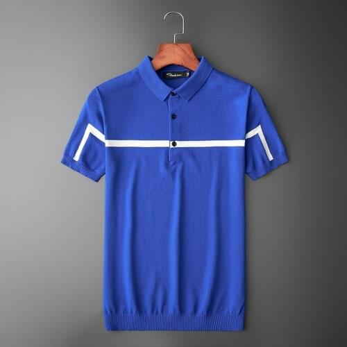 Summer Mens Short sleeve POLO Shirt men Business Casual Pure Cotton Comfortable Breathable Lapel Knitted golf PoloT Shirt tops