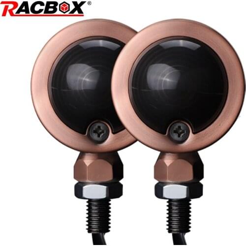 Motorcycle Accessories Moto Turn Signal Lights For Off-road Motorbike Cafe Racer Turn Signal Brake Warning Lamps Copper