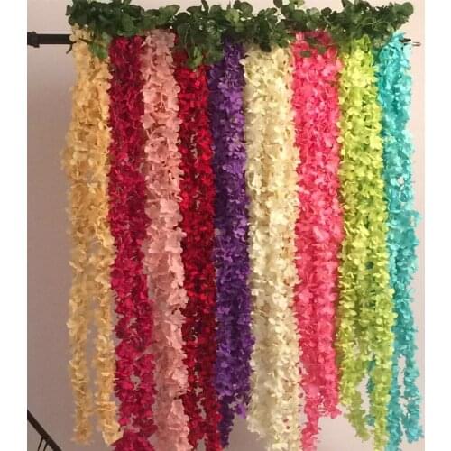 Wedding Decoration Silk Flower Artificial Flowers The Wedding Wisteria Vine Rattan For Party Home Garden Hotel decor 200cm