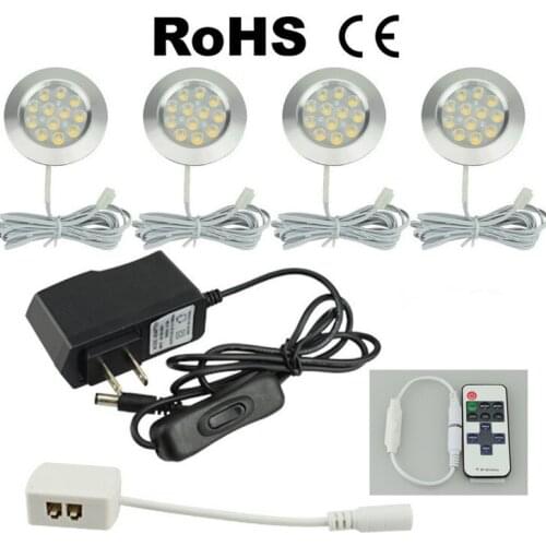 LED Under Cabinet Lights 3W dimmable Closet Counter Shelf Accent Decoration Lighting Cupboard Kitchen Downlights Round Puck Lamp