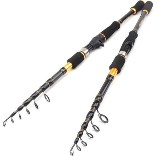 1.8m 2.1m 2.4m 2.7m Carbon Fishing Rod 7-28g Lure Weight Telescopic Fishing Rod Spinning Casting Rods Travel Fishing Pole