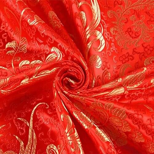 Yard dyed jacquard brocade fabric used for patchwork felt DIY sewing women clothing skirt wedding dress