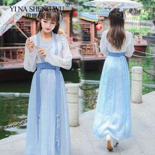 Women Traditional Tang Dynasty Ancient Costume Hanfu Chinese Dress Folk Dance Clothing Fairy Princess Stage Performance Dresses