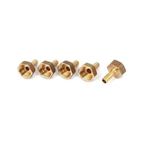 1/2PT Female Thread to 8mm Hose Barb Brass Pneumatic Quick Fitting Coupler 5pcs