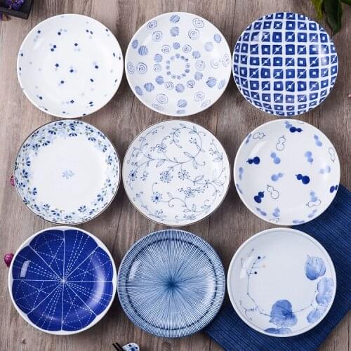 1 PC Japanese Ceramic Dish Plate Underglaze 16.5CM Fruit Plate High Quality Made in Japan