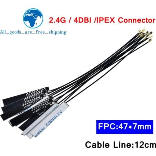 10Pcs/lot 2.4Ghz 4dBi WIFI Internal Antenna PCB Built-in Aerial IPX IPEX Airgain Omni Antenna UFL Connector