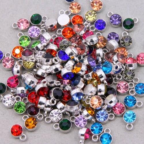 15pcs Silver Plated Crystal Stone Charms Pendants for Jewelry Making Bracelet Accessories DIY Handmade Small pendant beads