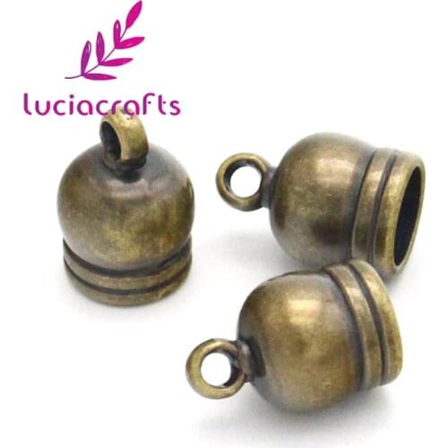 24PCS Gold/Silver/Bronze/Gun Black 12mm Metal Tassel Caps Plated End Caps Crimp Beads Covers for DIY Material G0715