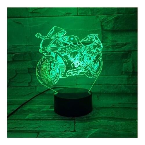 3D Lamp Lighting Cool Motorcycle LED USB RGB Mood Night Light Multicolor Touch Remote Luminaria Change Table Desk Room 580