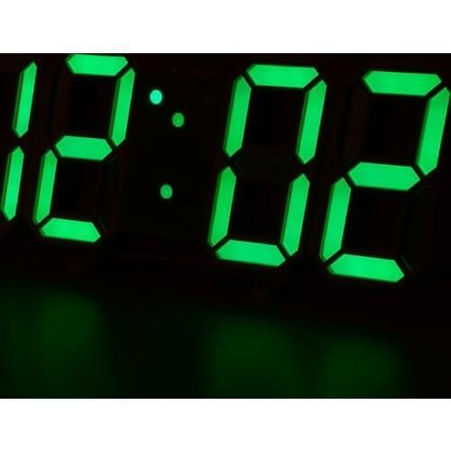 3D LED Digital Clock Snooze Bedroom Desk Alarm Clocks Hanging Wall Clock 12/24 Hour Calendar Thermometer Home Decor Gift
