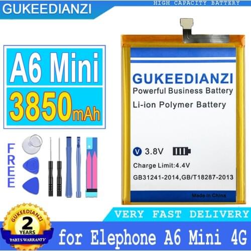 3850mAh GUKEEDIANZI Battery for Elephone A6 Mini 4G A6mini Big Power Bateria