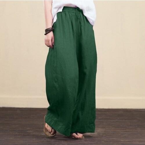 Wide Leg Pants Casual Cotton And Linen Loose Womens Trousers Fashion And Elegant Womens Trousers Hot New Spring Summer