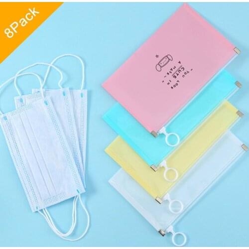 8pc Fashion Mask Cover Bag Portable Facemask Holder Face Mask Storage Box Case Save Mask Boxes caja para guardar mascarillas