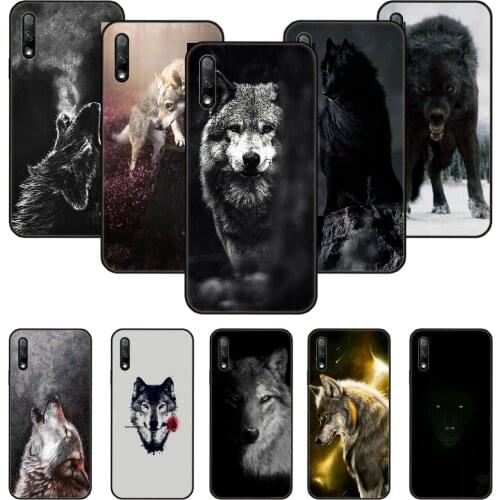 Phone Case For Huawei Honor 9X 10 9 20 8X 8A 8S 7X 7A i A Pro Play Lite Black Cover Etui Trend Hoesjes Luxury Funda Animal Wolf
