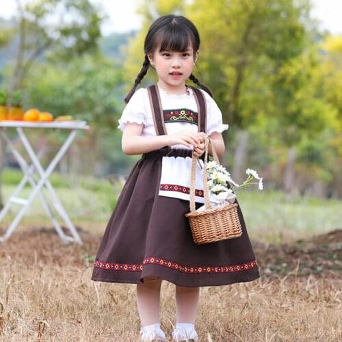 Girl Brown Oktoberfest Sweetie Inga Suspender Skirt Costume for Beer Bar Waitress Maid Costumes Luck of the Irish Gal
