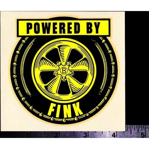 For x2 POWERED By FINK - Original Vintage 1960s Racing Water Slide Decal ED ROTH NHRA