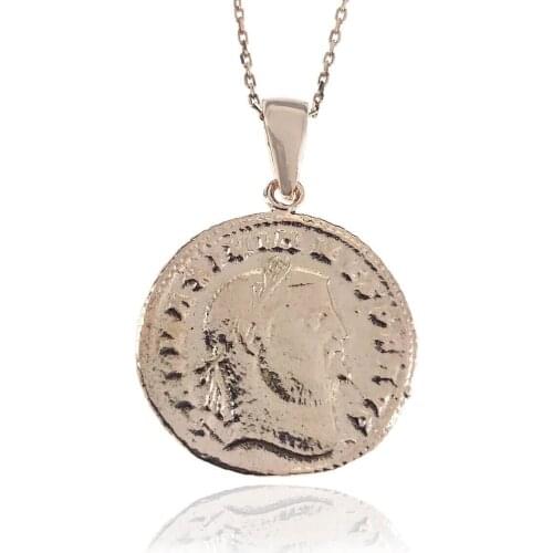 925 K Silver Double Sided Ladies Ancient Coin Pendant