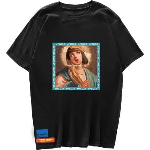 Virgin Mary Mens T-Shirts 2020 Funny Printed Short Sleeve Tshirts Summer Hip Hop Casual 100% Cotton Tops Tees Streetwear