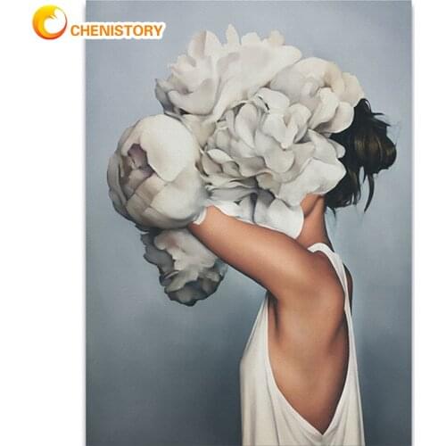 CHENISTORY Frame Figure Painting Women DIY Painting By Numbers Modern Wall Art Picture By Numbers Home Decors Artwork 60x75cm