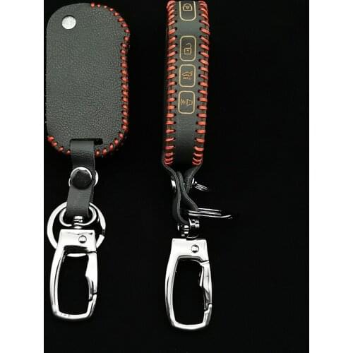 Leather Car Key Cover Case Shell For Kia Sportage R Stinger Ceed CD Sorento Cerato Forte 4 Buttons Flip Wallet Holder