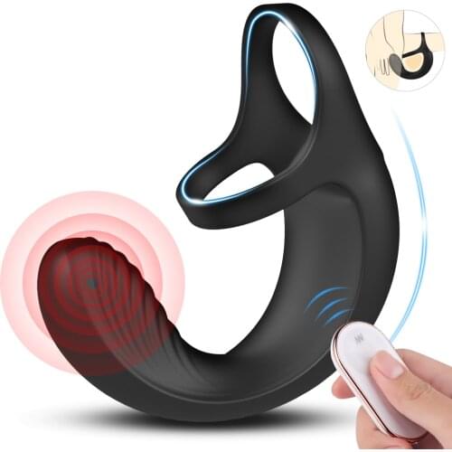 Male Vibrator Wearable Wireless Remote Control Silicone Lock Sperm Fisting Delay Penis Rock Ring Sexy Adult Products For Men