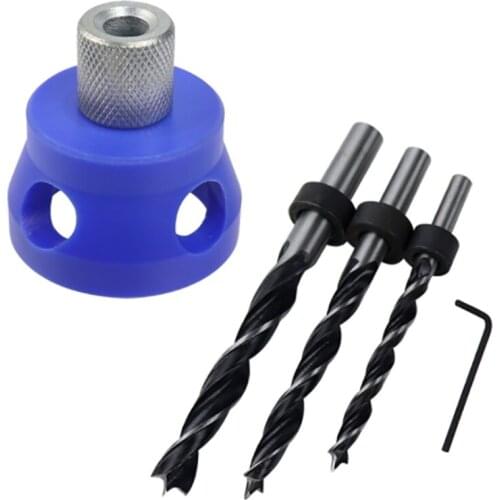 Big deal Replaceable Vertical Drill Guide Doweling Jig Kit 3mm Drill Positioning Pocket Hole Jig Hole Puncher Woodworking Tools