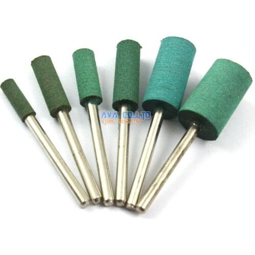 24 Piece Set Green Barrel Mounted Rubber Polishing Point Grinding Bit 3mm Shank