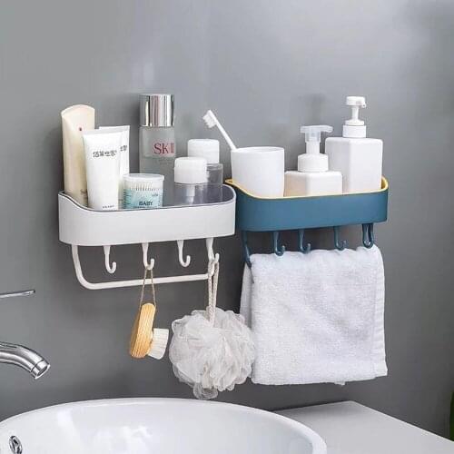 Kitchen Towel Rack Hanging Holder Wall Mounted Mop Organizer Holder Home Bathroom toiletries storage shelf Accessory Hanging