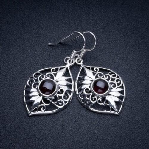 Natural Amethyst Boho 925 Sterling Silver Drop Earrings 1 1/2" R2047