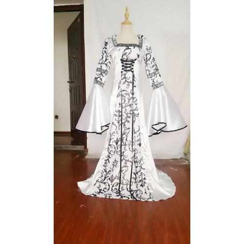 New Medieval Victorian Renaissance Gothic Fancy Dress Vampire Cosplay Costume Carnival/Halloween Costumes for Women Custom