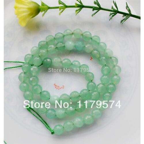New arrival Goods wholesale and retail 6mm Faceted Green Chalcedony Woman Girl DIY Manual Accessories Loose Bead 15" WJ192