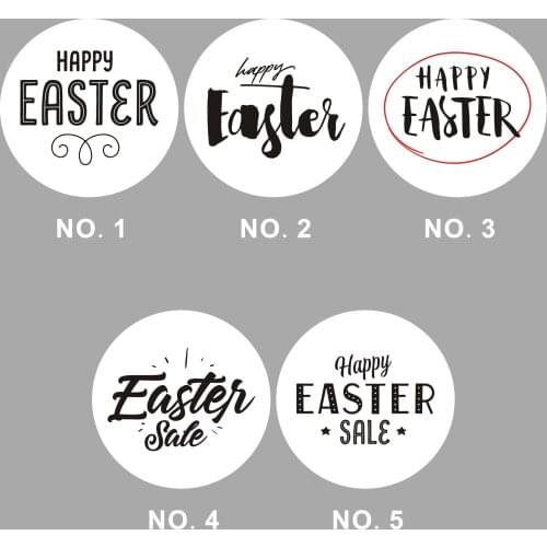 Wholesale 680PCS 2CM Custom Design Self Adhesive Pattern Wrapping Sticker Celebrate Happy Easter Packing Circular/Round Sticker