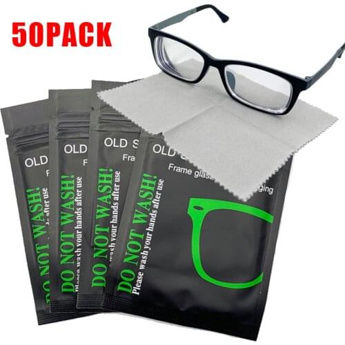 50Pcs Reusable Anti-Fog Wipes Glasses Pre-moistened Antifog Lens Cloth Defogger Eyeglass Wipe Prevent Fogging for Glasses