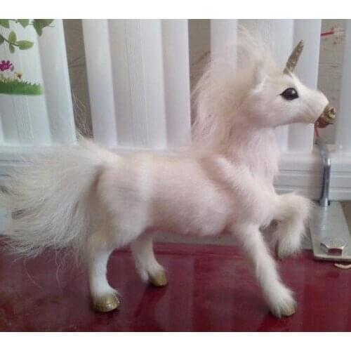 Cute simulation white horse toy lovely resin&fur Pegasus doll gift about 18x18cm 1963