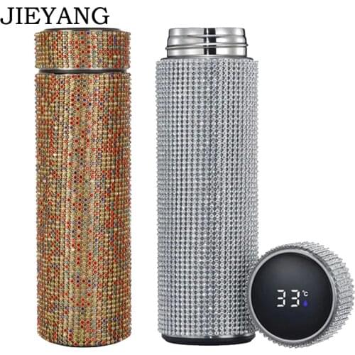 Intelligent Thermos Bottle Diamond Water Bottle Smart Temperature Display Stainless Steel Vacuum Flask Mug Gift for Men Women