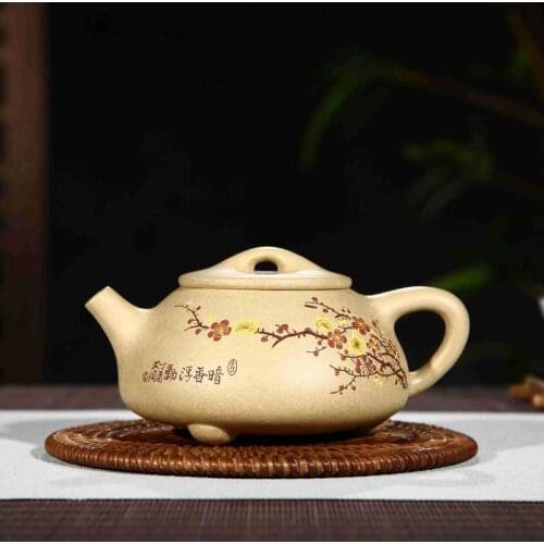 Yixing recommended kung fu tea fragrance state stone craftsmen Wang Fangchun all hand ladle pot teapot tea sets
