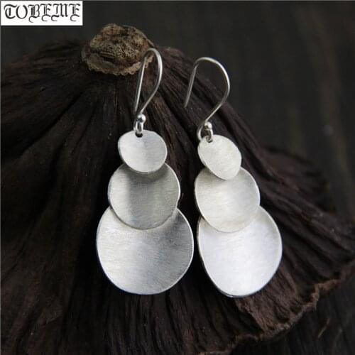 Handcrafted 100% 925 Silver Earrings Thailand Silver Women Earrings Pure Silver Bohemia Drop Earrings